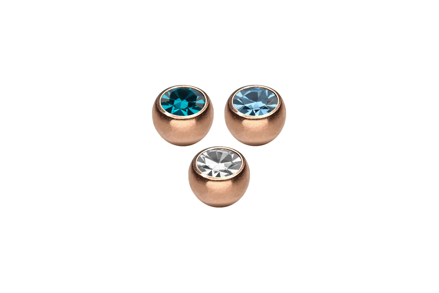 SET Chirurgenstahl Schraubkugel KRISTALL von Piercingline